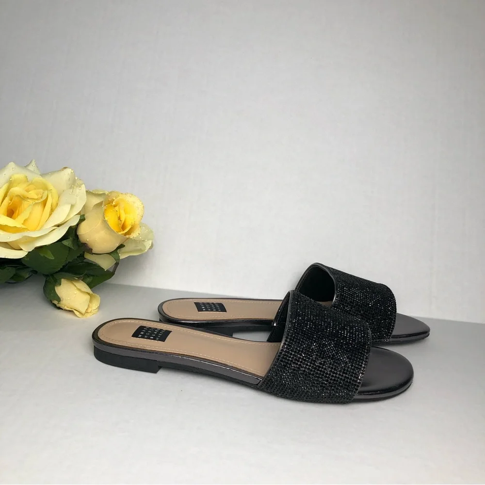White House Black Market (WHBM) Rhinestone Slid Sandal - Picture 2 of 8